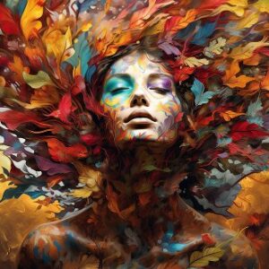 Dream of Leaves Fine Art Print on acrylic glass 80x120 cm